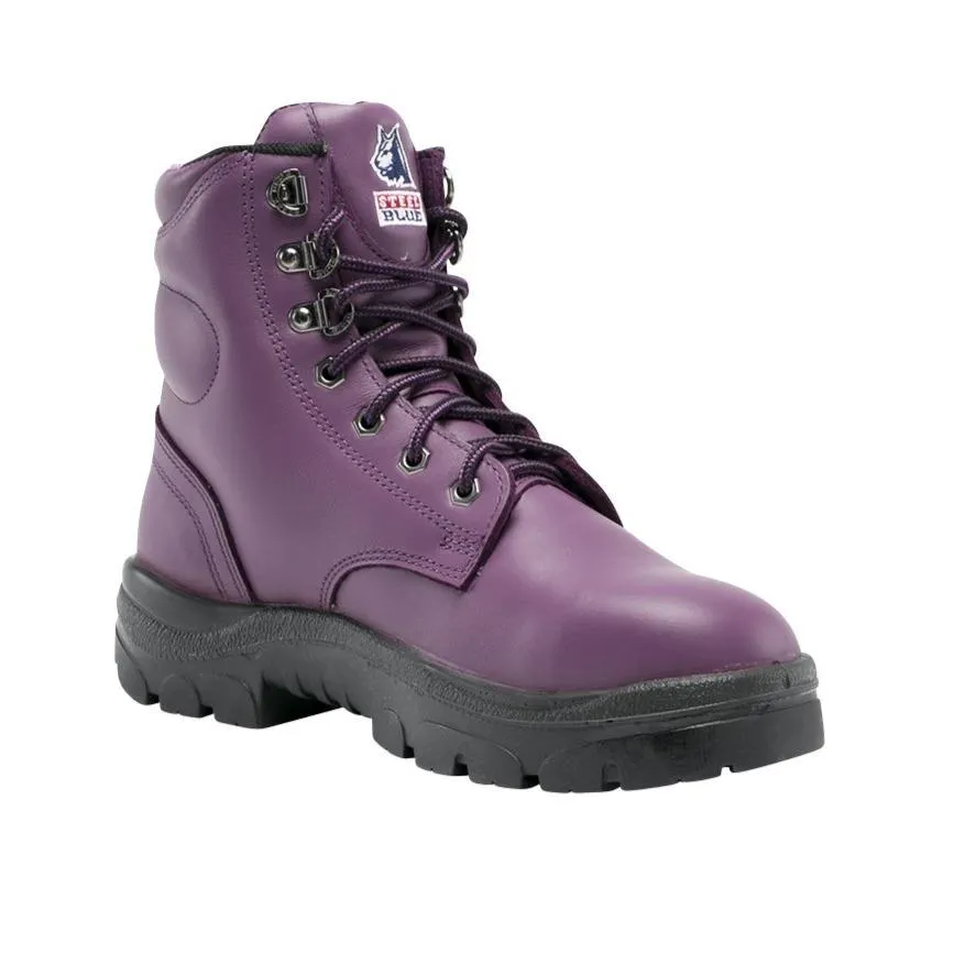 Steel Blue Argyle Ladies Lace-up Steel Cap Safety Work Boot