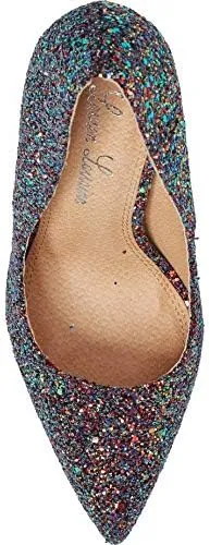 Susan Black Multi Sparkling Glitter Pointy Toe Stiletto Pumps