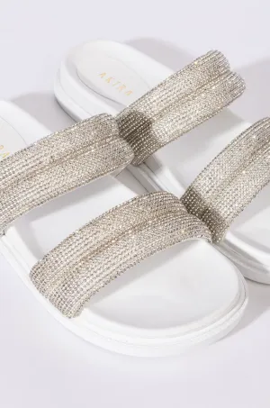 TAKE ME TO SPACE FLAT SANDAL IN WHITE