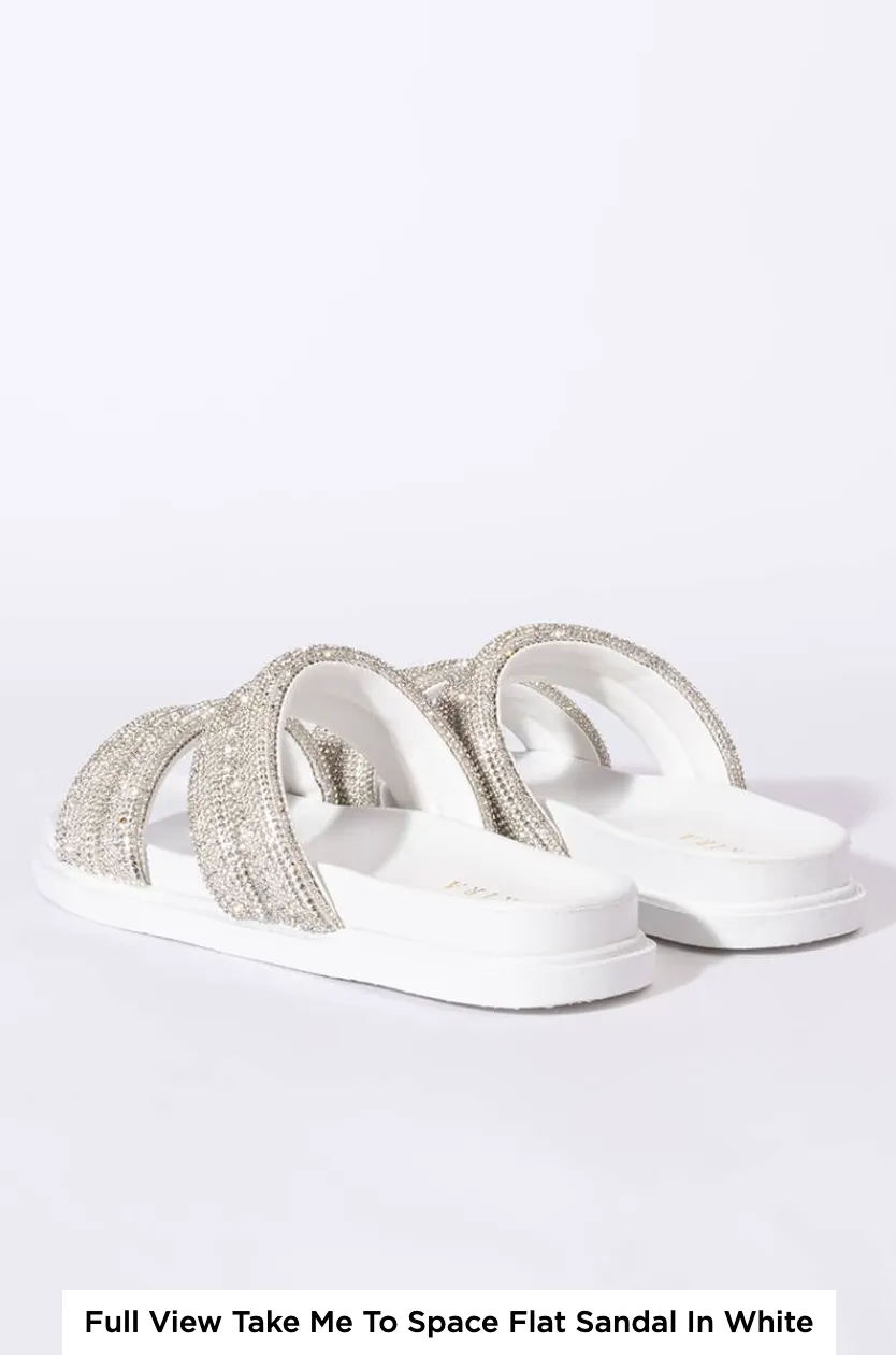 TAKE ME TO SPACE FLAT SANDAL IN WHITE