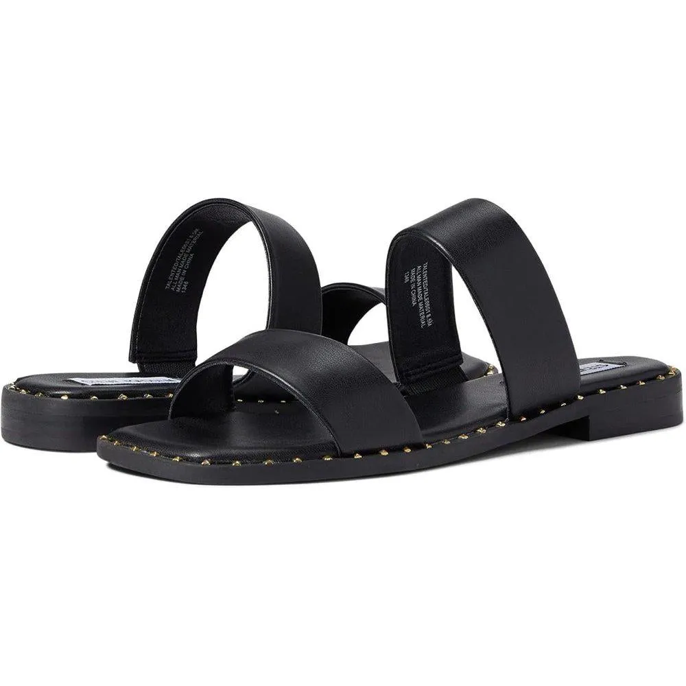 Talented Black Studded Flat Sandals