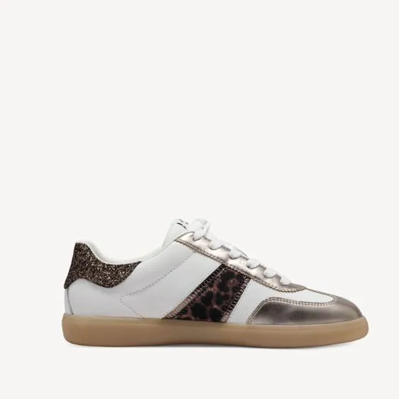 Tamaris Animal Print and White Trainer