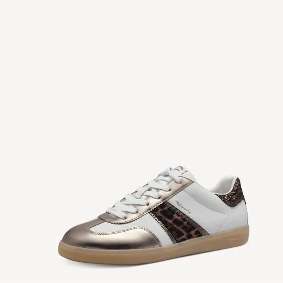 Tamaris Animal Print and White Trainer