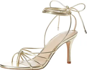 The Drop Women's Archie Lace-up Strappy Heeled Sandal Open Toe Heels