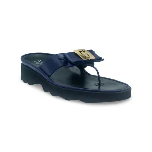 Thierry Rabotin Women's Kristen 1330 Night Blue Leather Gold Button
