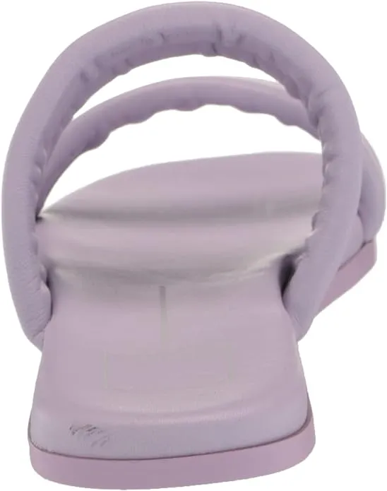 Toe Squared On Slip Strappy Leather Open Lilac Slides Adore Proven track record Dolce Trackable Vita Sandals