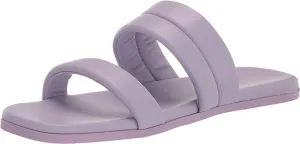 Toe Squared On Slip Strappy Leather Open Lilac Slides Adore Proven track record Dolce Trackable Vita Sandals