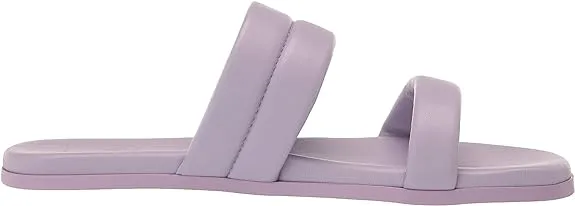 Toe Squared On Slip Strappy Leather Open Lilac Slides Adore Proven track record Dolce Trackable Vita Sandals