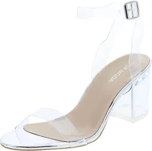 TOP Moda Women's Lucite Clear Strappy Block Chunky High Heel Open Peep Toe Sandal