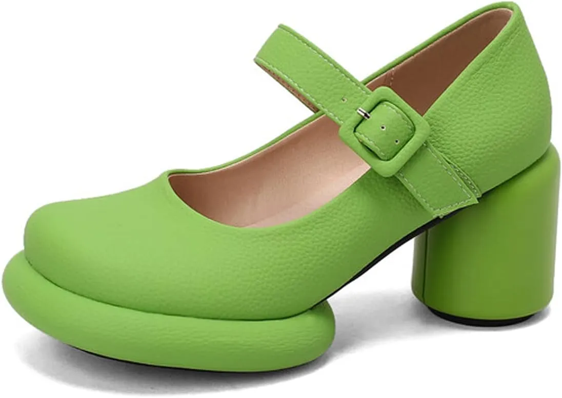 Touslecos Mary Jane Shoes Women Chunky Heal Platform Fashion Ankle Strap Round Toe School Uniform Pumps Sweet Lolita Shoes