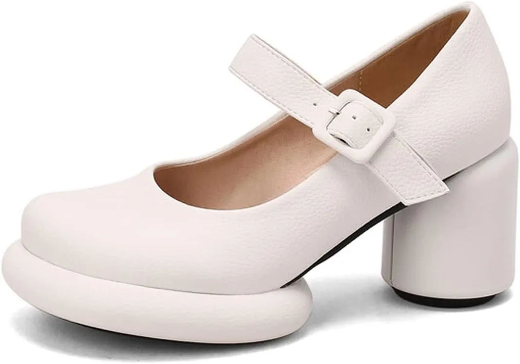 Touslecos Mary Jane Shoes Women Chunky Heal Platform Fashion Ankle Strap Round Toe School Uniform Pumps Sweet Lolita Shoes