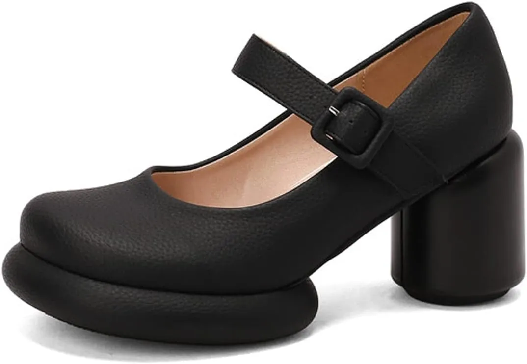 Touslecos Mary Jane Shoes Women Chunky Heal Platform Fashion Ankle Strap Round Toe School Uniform Pumps Sweet Lolita Shoes