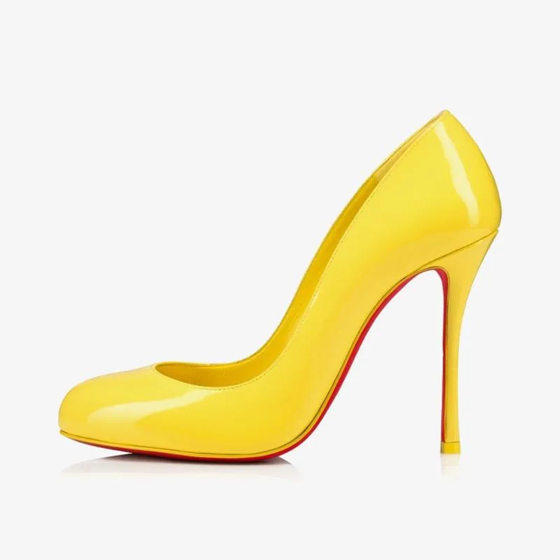 Trendy Yellow Patent Leather Pump
