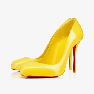 Trendy Yellow Patent Leather Pump