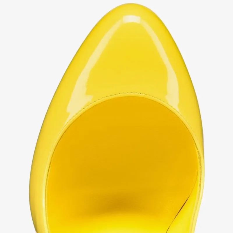 Trendy Yellow Patent Leather Pump