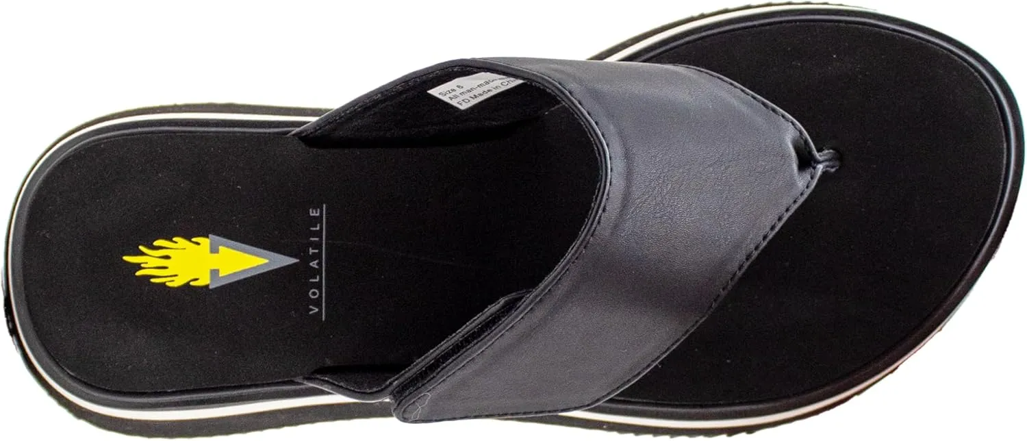 VOLATILE Womens Shiitake Platform Casual Sandals Casual Mid Heel 2-3" - Black