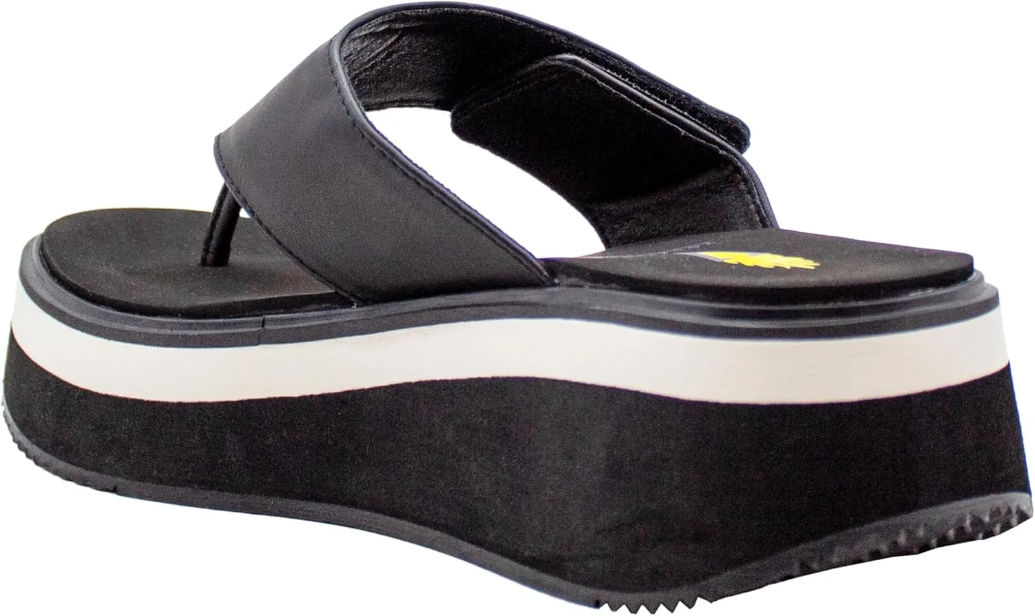 VOLATILE Womens Shiitake Platform Casual Sandals Casual Mid Heel 2-3" - Black