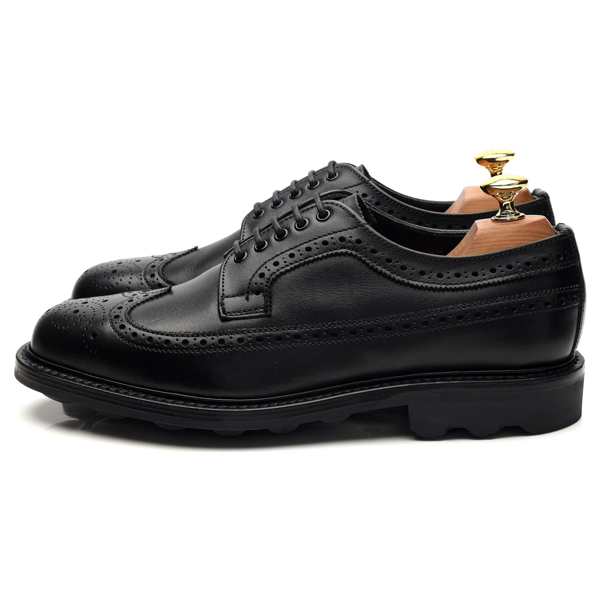 'Walpole' Black Leather Derby Brogues UK 6 F