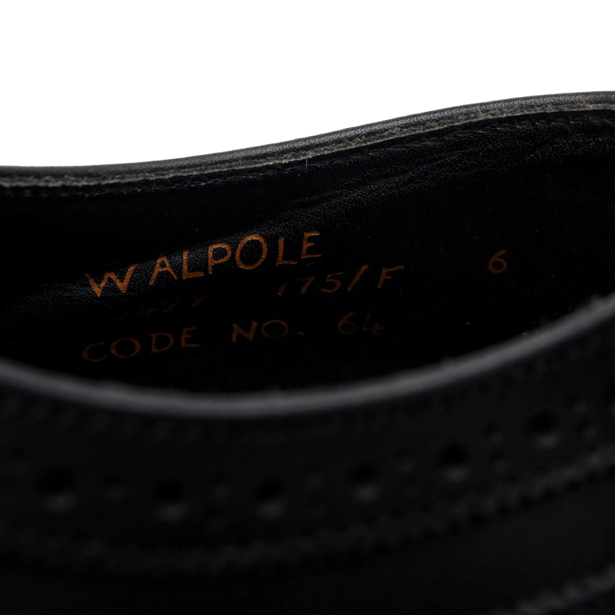 'Walpole' Black Leather Derby Brogues UK 6 F