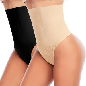 Werena Tummy Control Thong Shapewear for Women Seamless Shaping Thong Panties Body Shaper Underwear