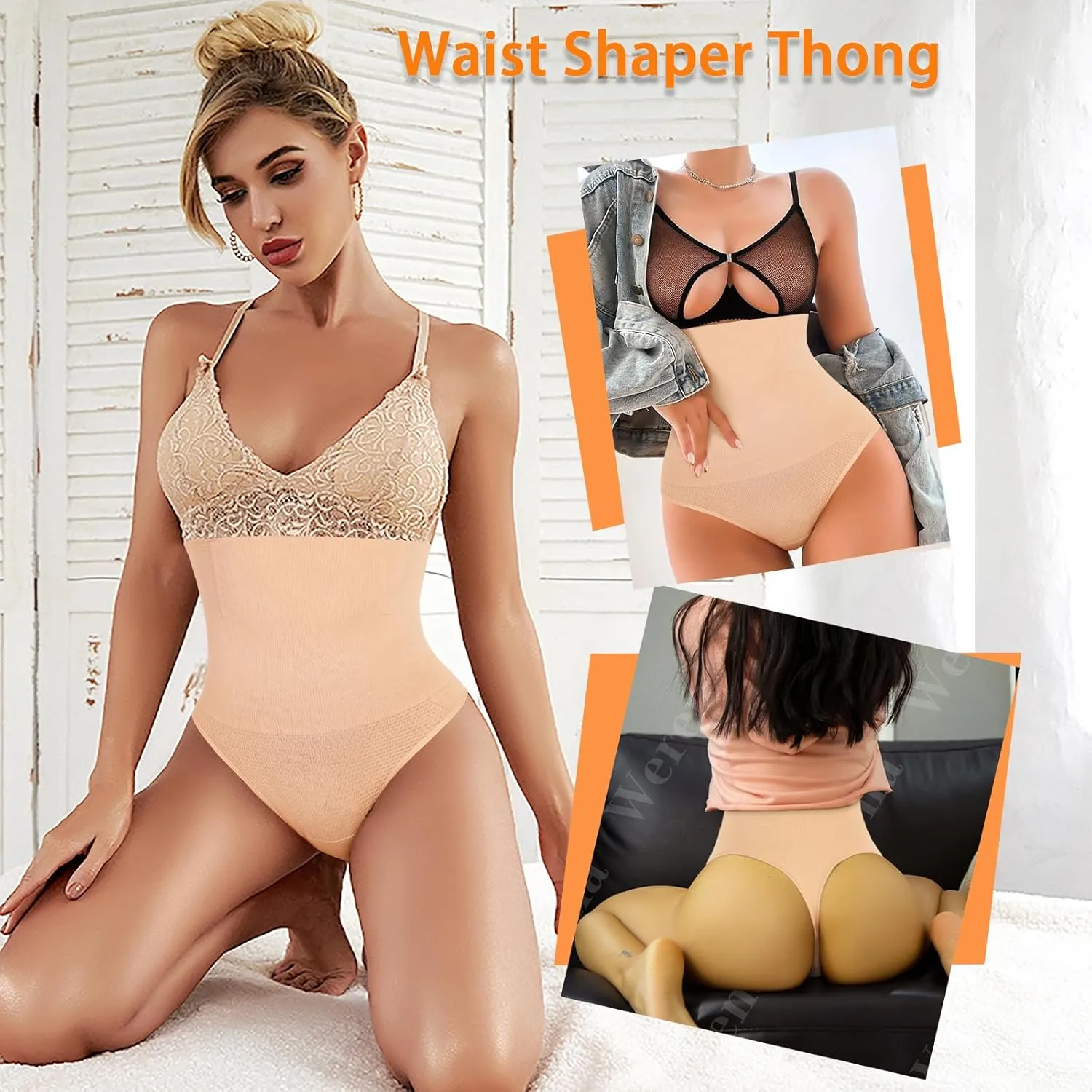 Werena Tummy Control Thong Shapewear for Women Seamless Shaping Thong Panties Body Shaper Underwear