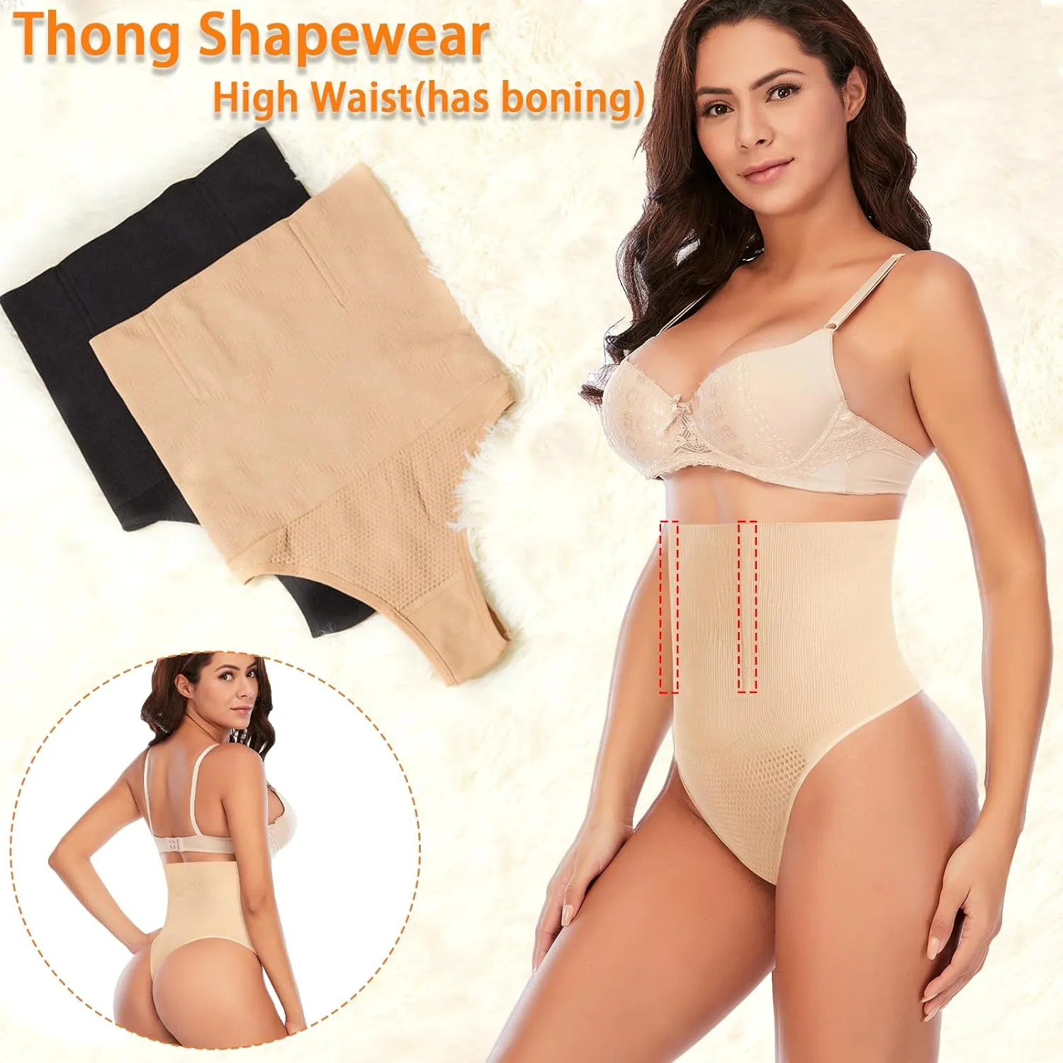 Werena Tummy Control Thong Shapewear for Women Seamless Shaping Thong Panties Body Shaper Underwear