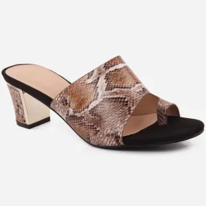 Women "Abigail" printed block heel sandals