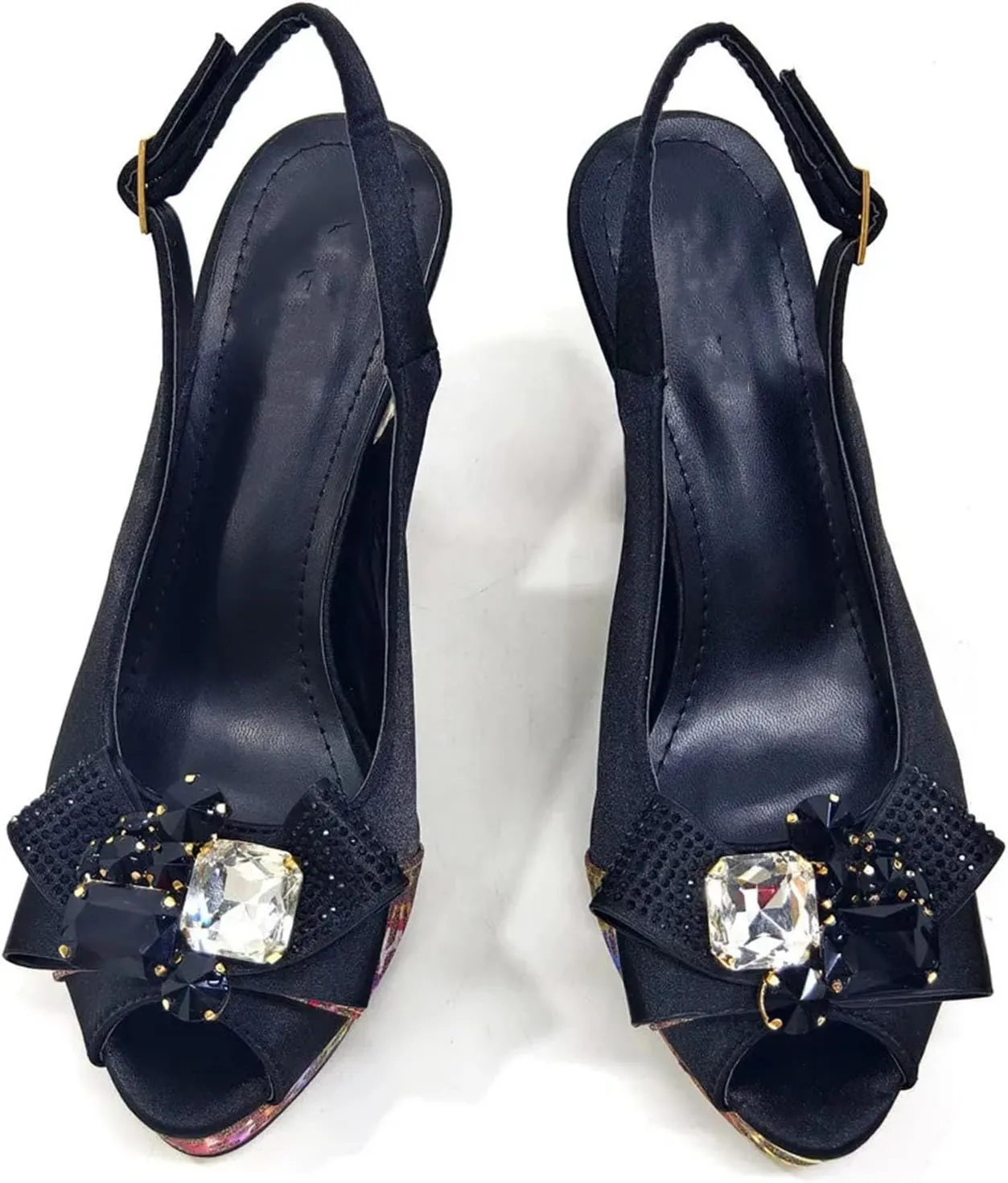 Womens African Banquet Wedding Shoes Set Sexy Rhinestone Heels and Dual Purpose Evening Bag Party Accessories