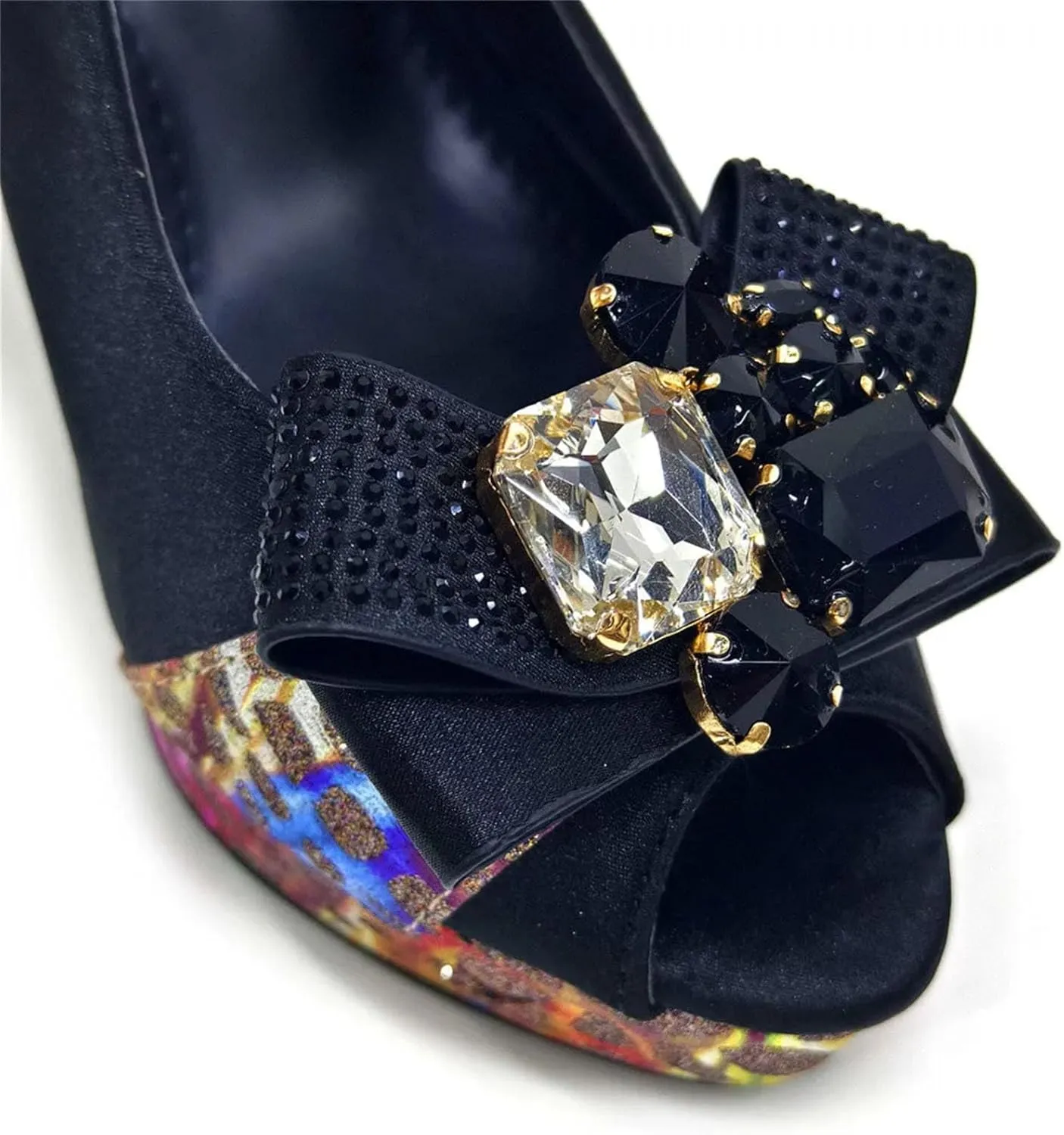 Womens African Banquet Wedding Shoes Set Sexy Rhinestone Heels and Dual Purpose Evening Bag Party Accessories