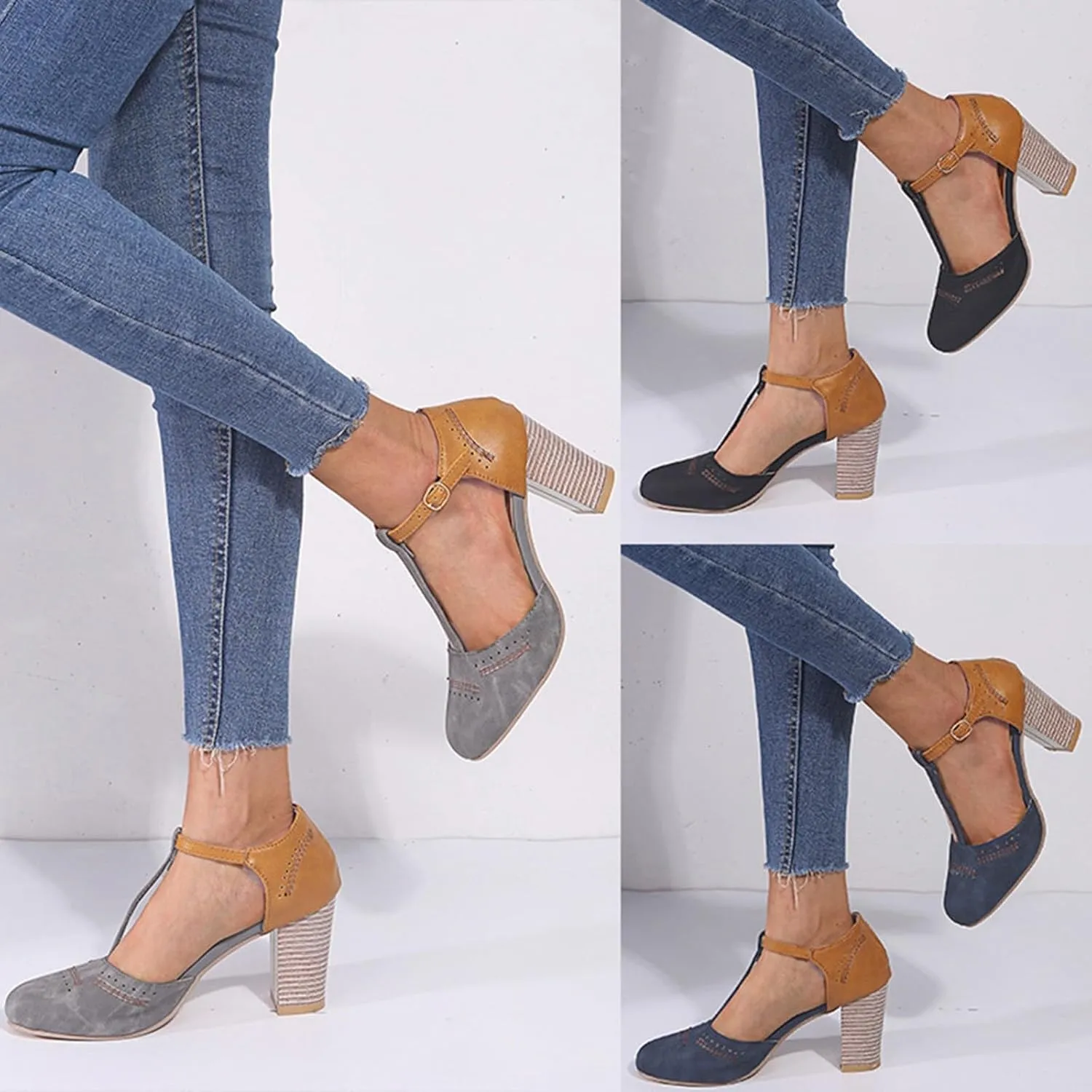 Women's Breathable Sandals Open Toe Ankle Strap Party Dress Pump Shoes Party Dress Sandals Women's Chunky Shoes