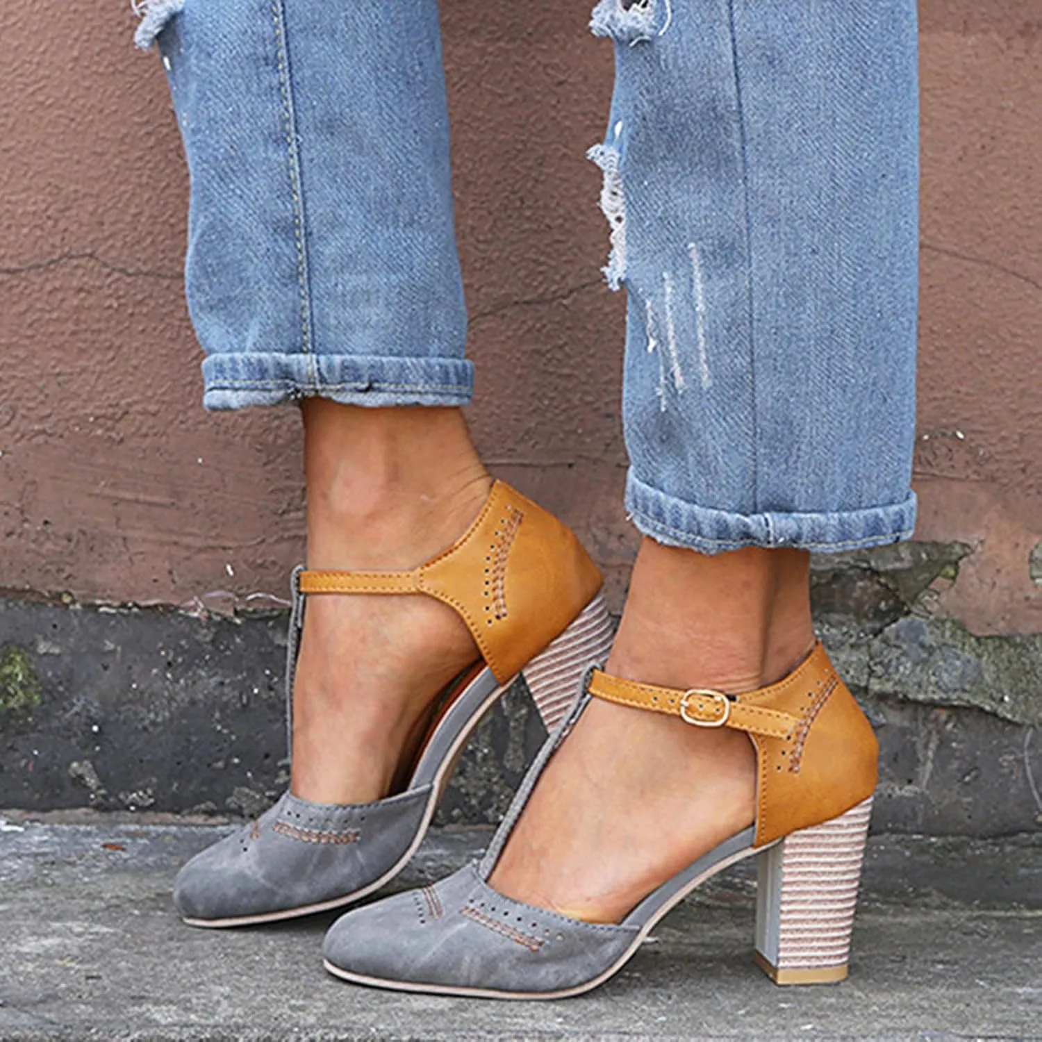 Women's Breathable Sandals Open Toe Ankle Strap Party Dress Pump Shoes Party Dress Sandals Women's Chunky Shoes
