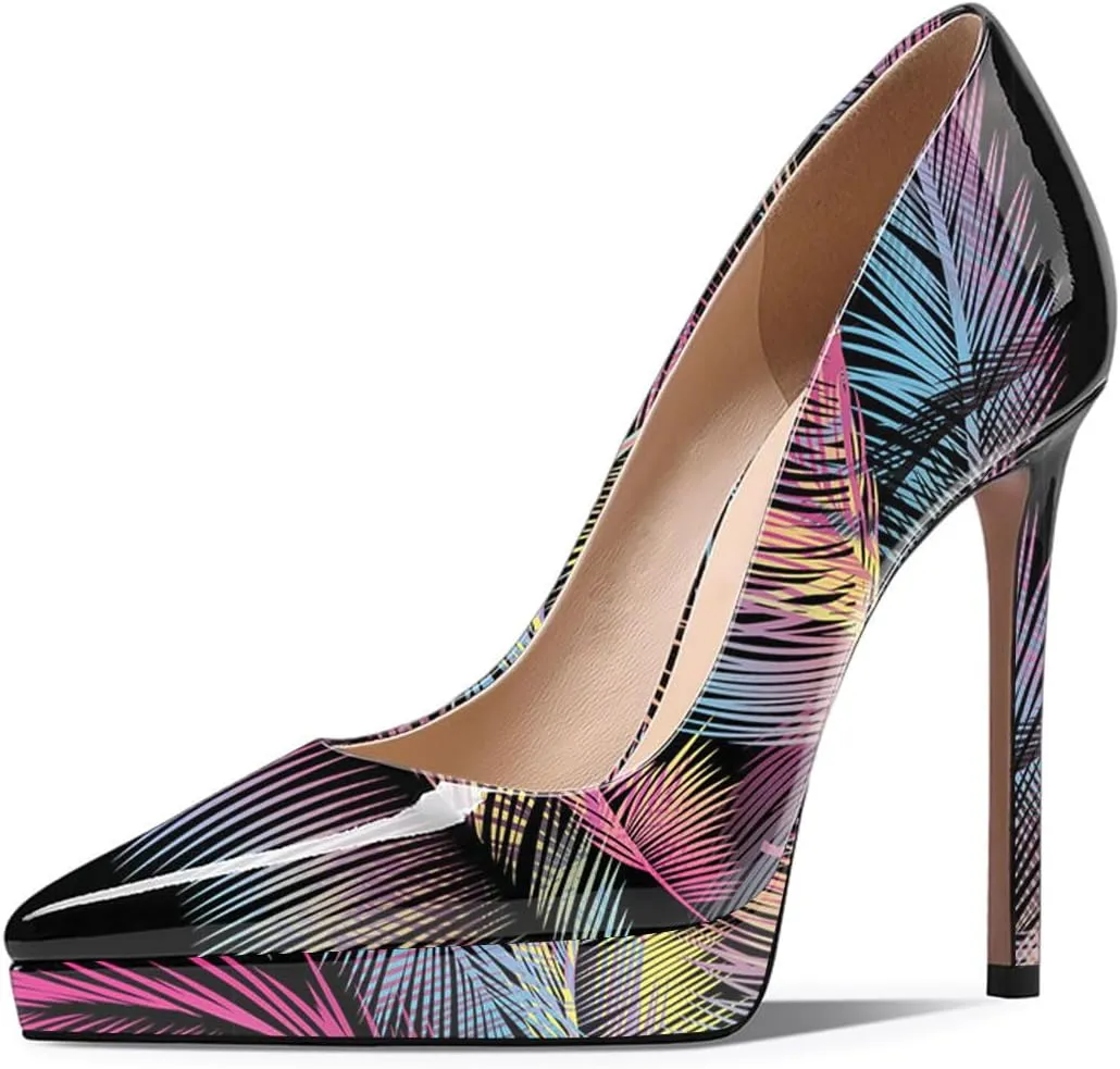 Womens Classic Pump Platform High Stiletto Heels Pointy Toe Slip On Shoe Business Prom Daily Size 4-16 US