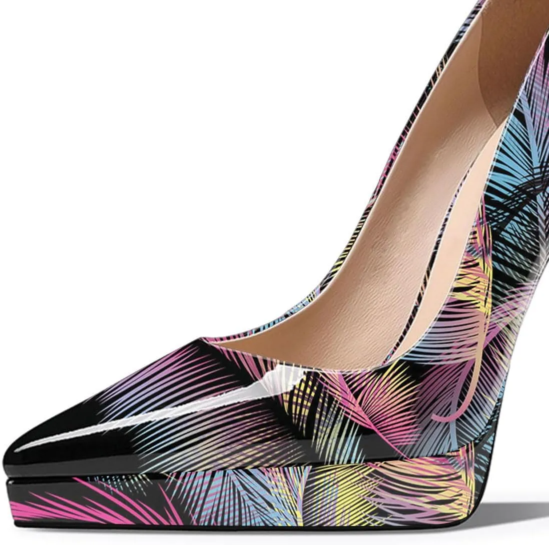 Womens Classic Pump Platform High Stiletto Heels Pointy Toe Slip On Shoe Business Prom Daily Size 4-16 US