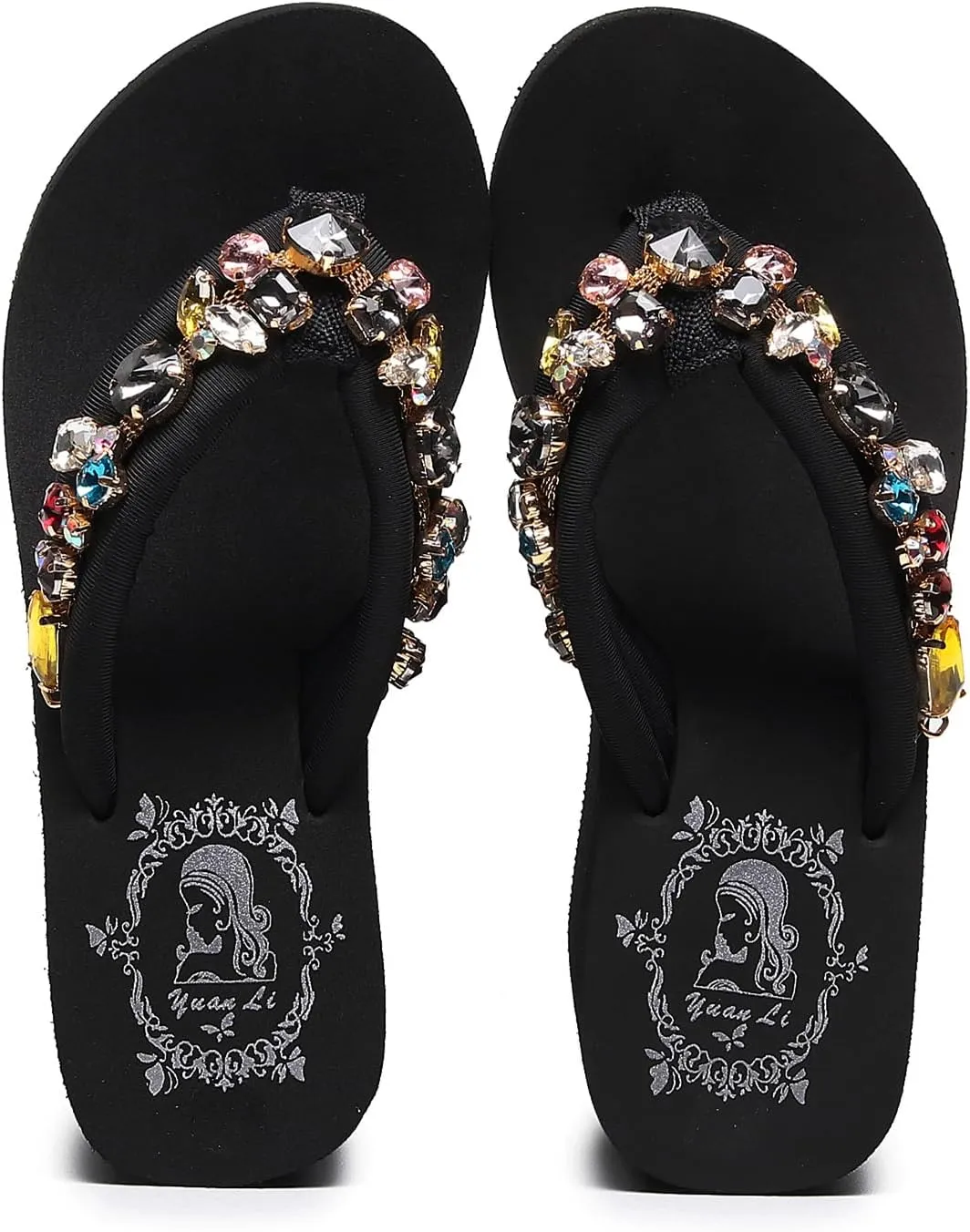 Womens Platform Wedge Flip Flops Chunky High Heel Sandals Summer Beach Thong Heeled Sandal Slippers for Women