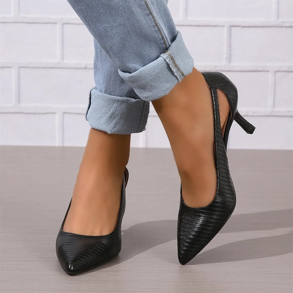 Women's Pumps Pointed Toe Pump Shoes Kitten Heel Comfort Cut Out Dress Shoes for Office Wedding Party Dressy Casual, US Size 5-11