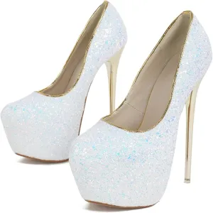 Women's Round Toe Stiletto Pump Elegant Ankle Strap Slip On High Heels Sexy Pumps Boho 6.3" Heel Shoes for Night Club Party Hot