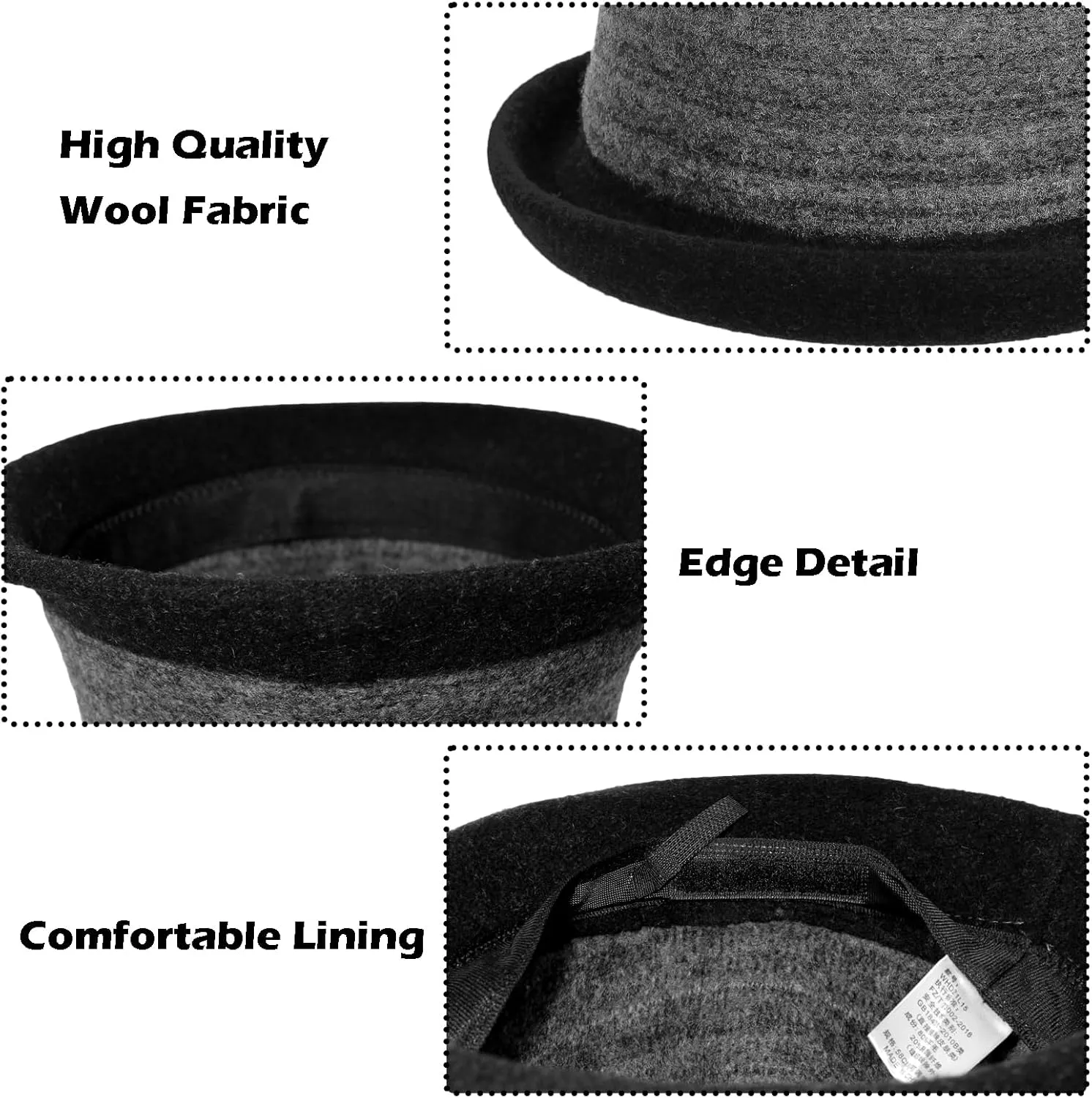 Womens Winter 1920S Vintage Cloche Wool Bucket Hat Packable Ladies Church Derby Party Fashion Cap