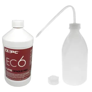 XSPC EC6 Opaque Premix PC Coolant (1000mL) and Filling Bottle Bundle, Red