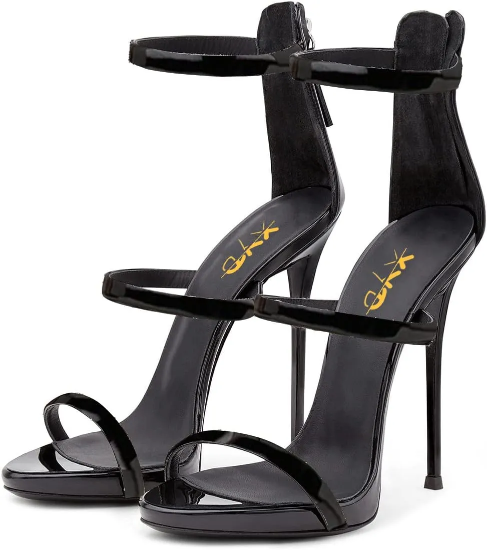 XYD Hot Summer Party Stilettos Sexy Strappy Sandals with Platform Open Toe Back Zipper High Heels Pump Club Evening Shoes for Women