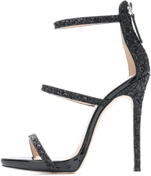 XYD Hot Summer Party Stilettos Sexy Strappy Sandals with Platform Open Toe Back Zipper High Heels Pump Club Evening Shoes for Women