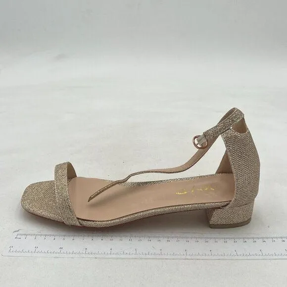 XYD Tan Sandals Low Heels Dress Pump Ankle Strap Open Toe Shoes