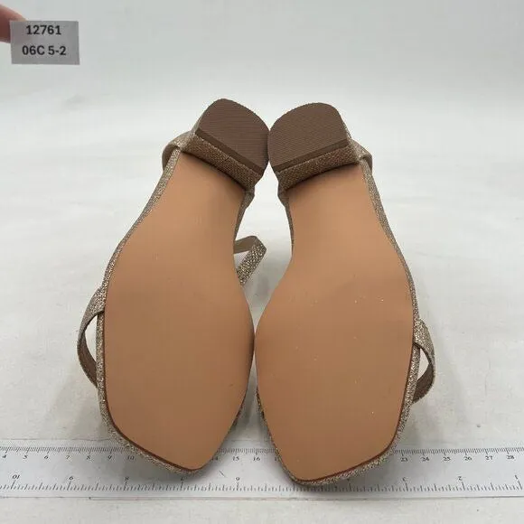 XYD Tan Sandals Low Heels Dress Pump Ankle Strap Open Toe Shoes
