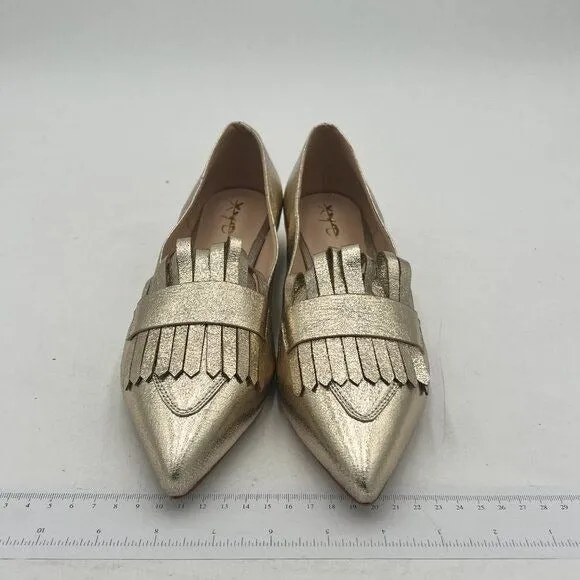 XYD Women Vintage Fringe Dress Flats Pointy Toe Slip On Driver Loafers Low Heels