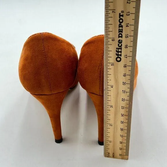 YDN Brown Slip on Loafer Stilettos Heels Pumps Pointy Toe Slide Suede Prom Shoes