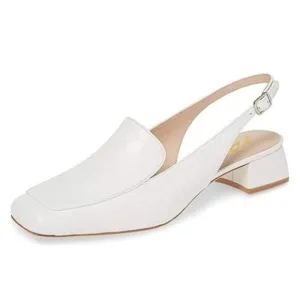 YDN Women Closed Square Toe Block Low Heels Slingback Formal Loafer Dressy Shoes
